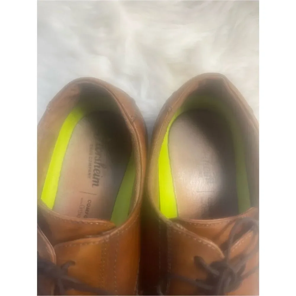 Flosheim Men Comfortech with Ortholite leather brown Oxfords shoes SZ10.5D